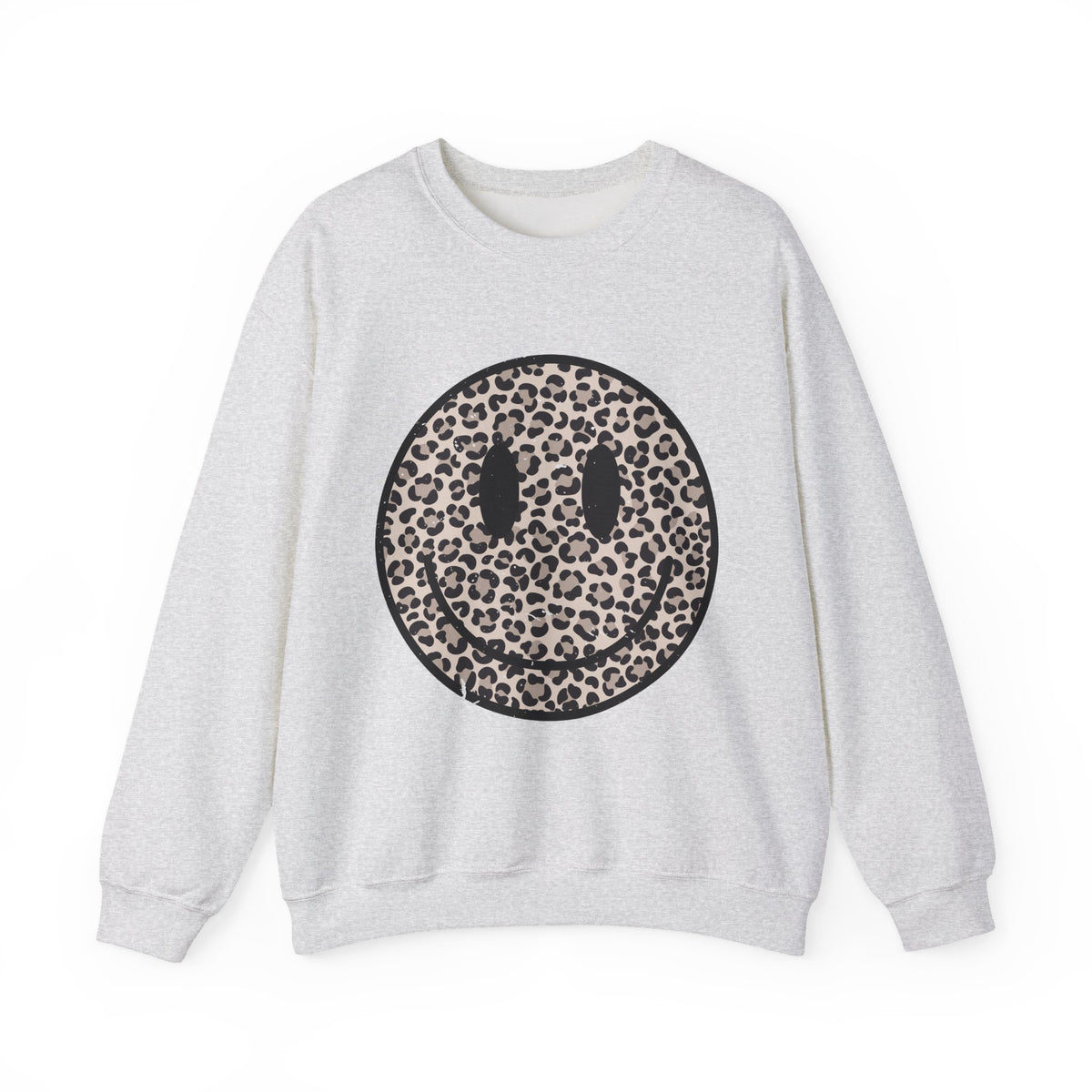 Leopard Smiley Face Gildan Sweatshirt