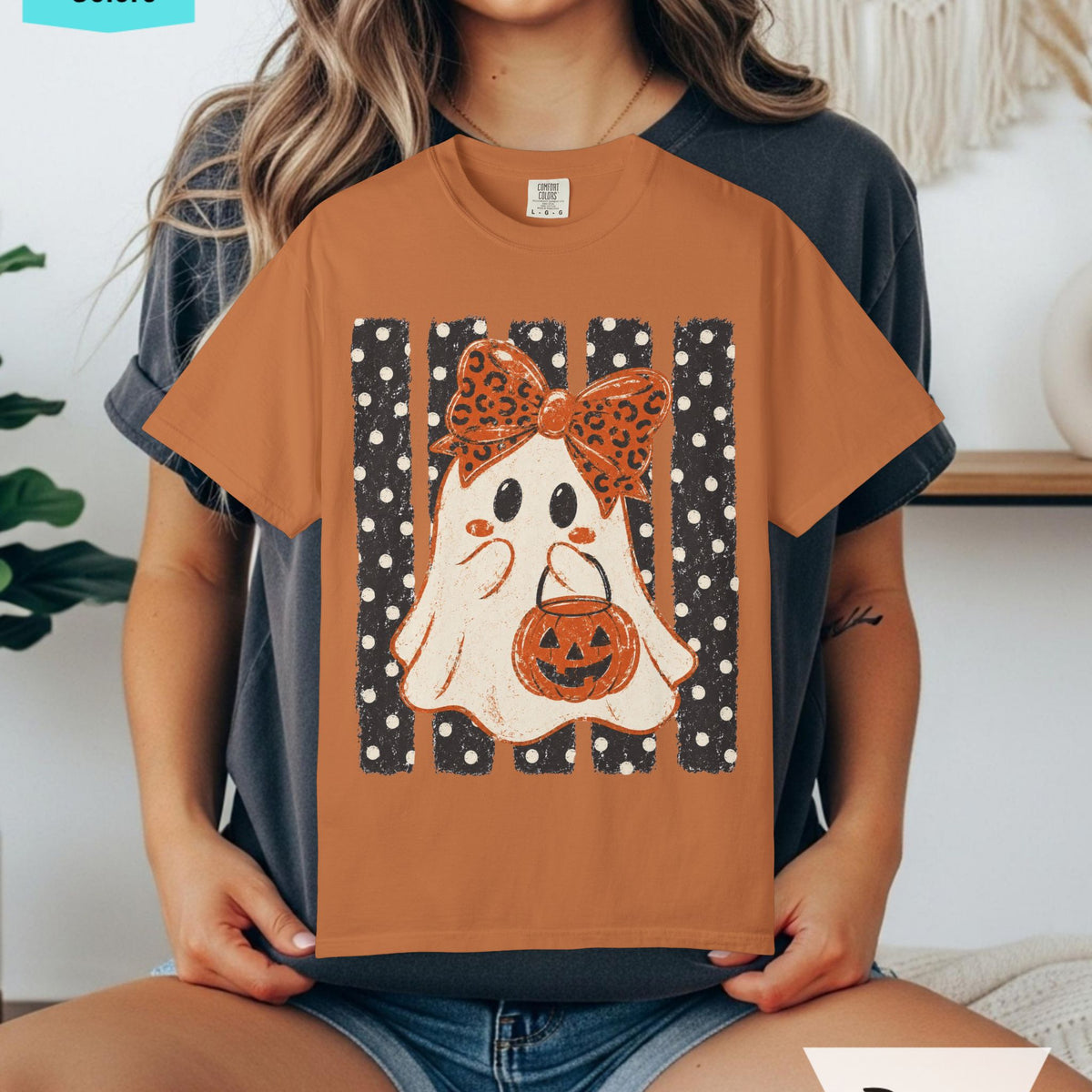 Ghost with pumpkin Comfort Colors T-shirt