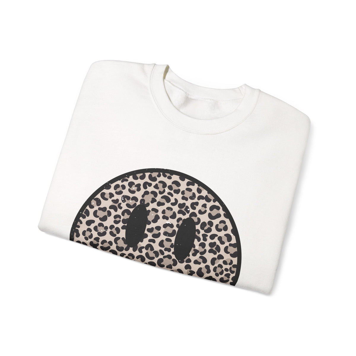 Leopard Smiley Face Gildan Sweatshirt