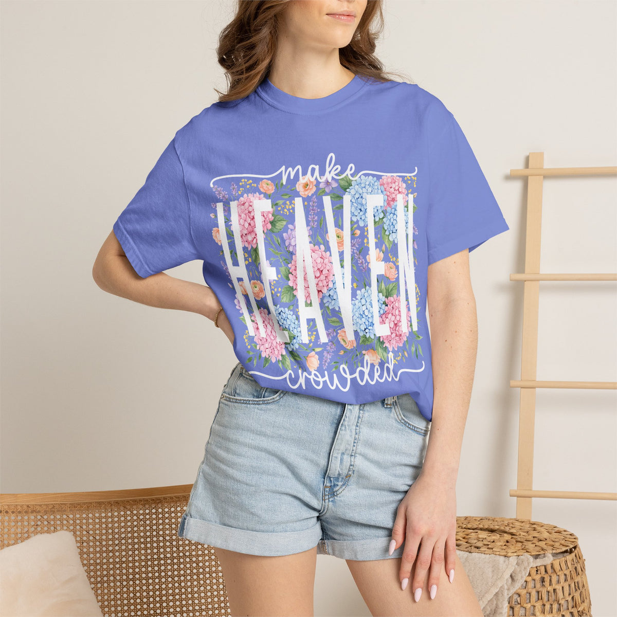 Make Heaven Crowded Floral Comfort Colors T-shirt