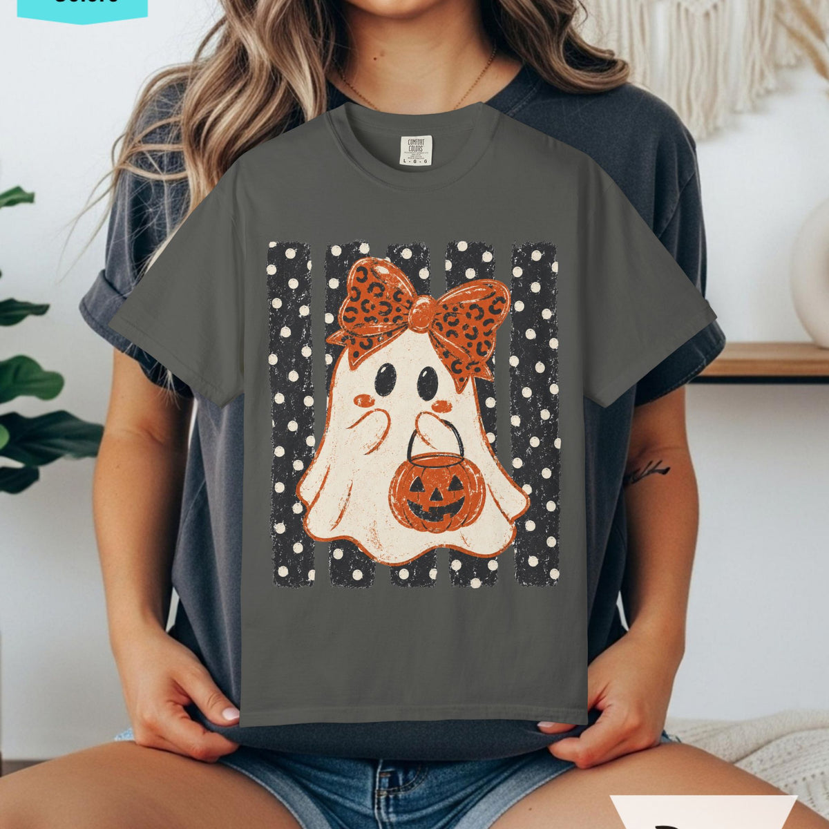 Ghost with pumpkin Comfort Colors T-shirt