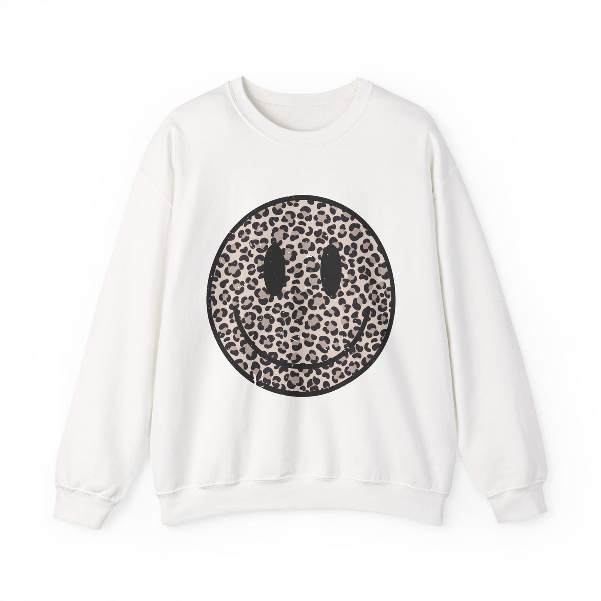 Leopard Smiley Face Gildan Sweatshirt