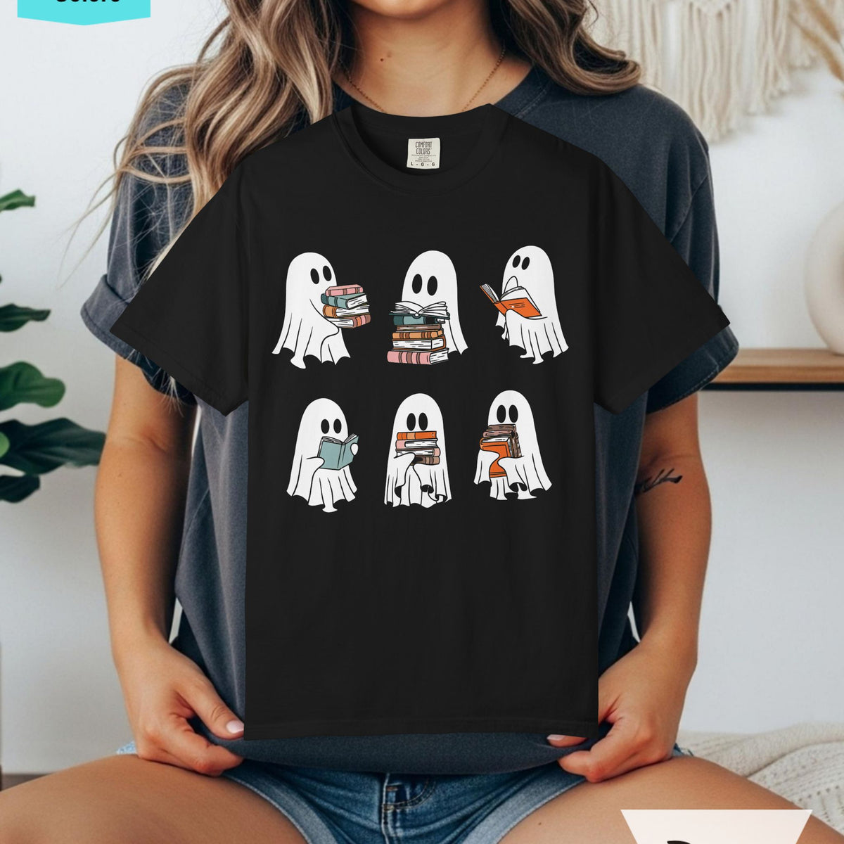 Ghosts Reading Books Comfort Colors T-shirt