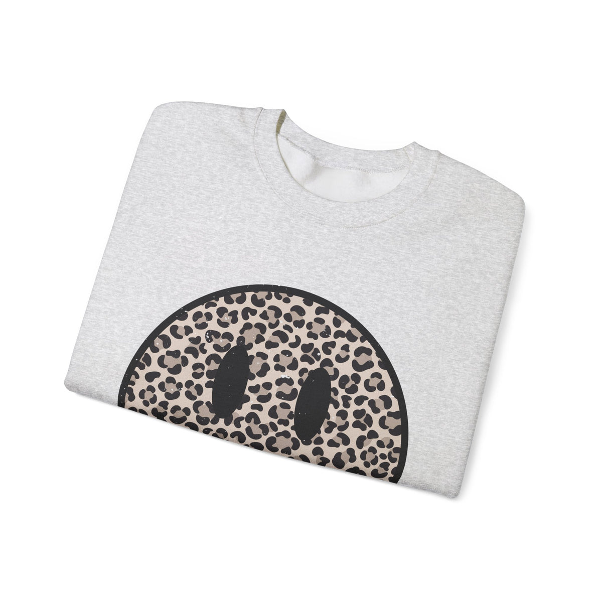 Leopard Smiley Face Gildan Sweatshirt