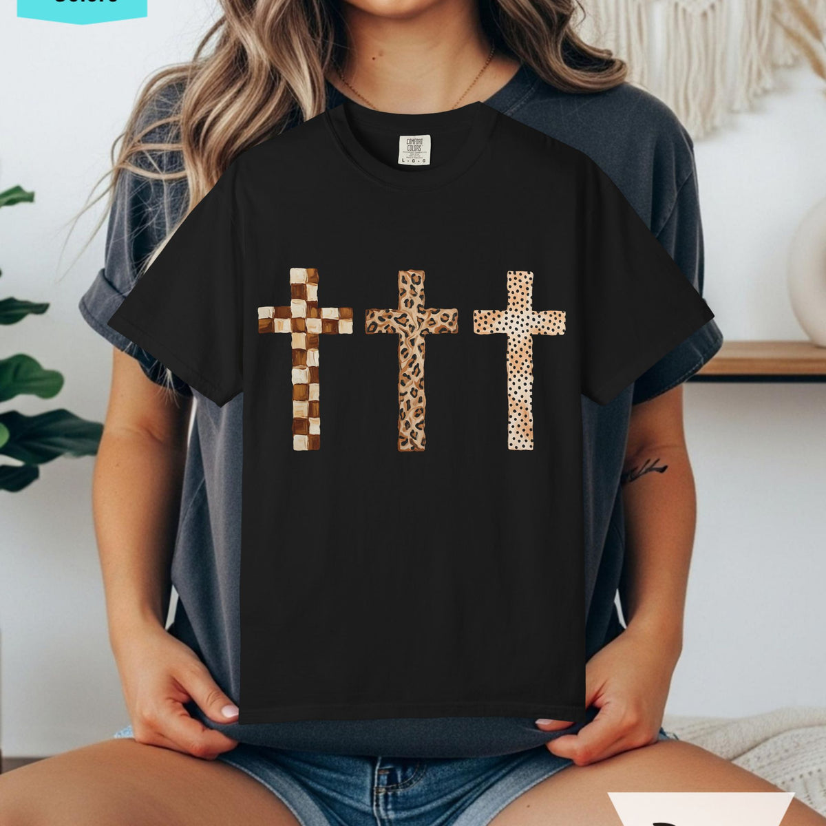 Three Crosses Comfort Colors T-shirt