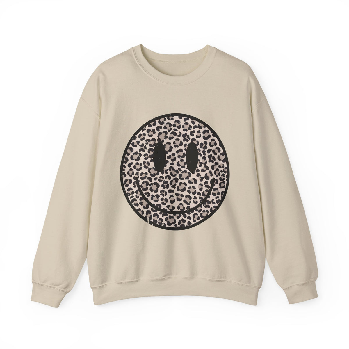 Leopard Smiley Face Gildan Sweatshirt