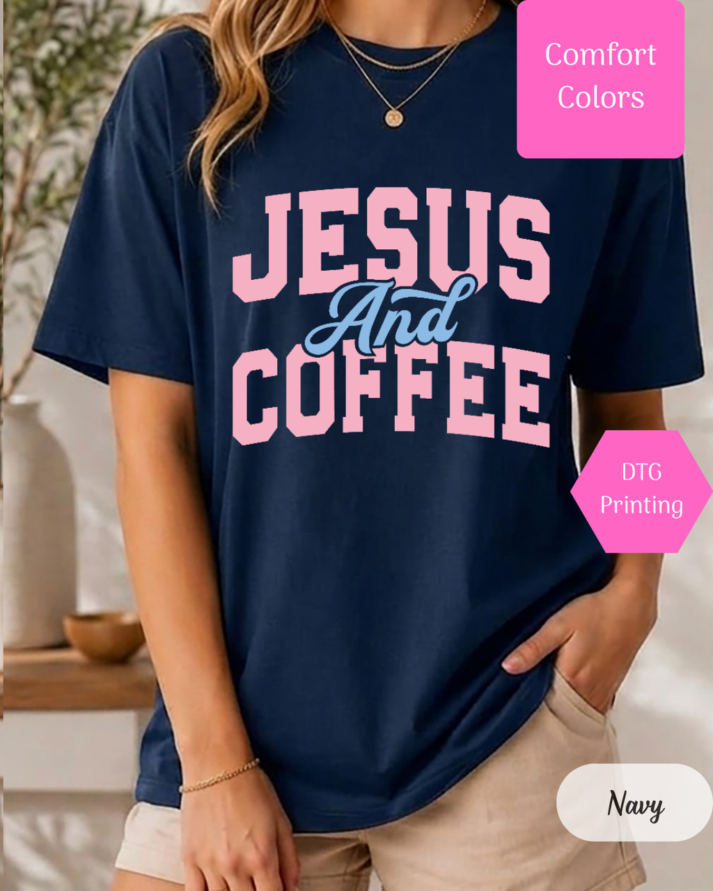 Jesus and Coffee Comfort Colors T-shirt