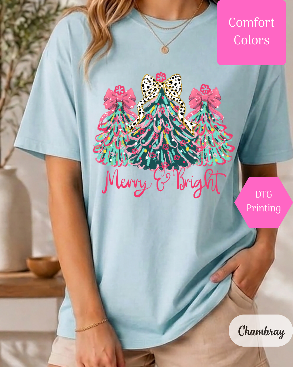 Merry and Bright Comfort Colors T-shirt