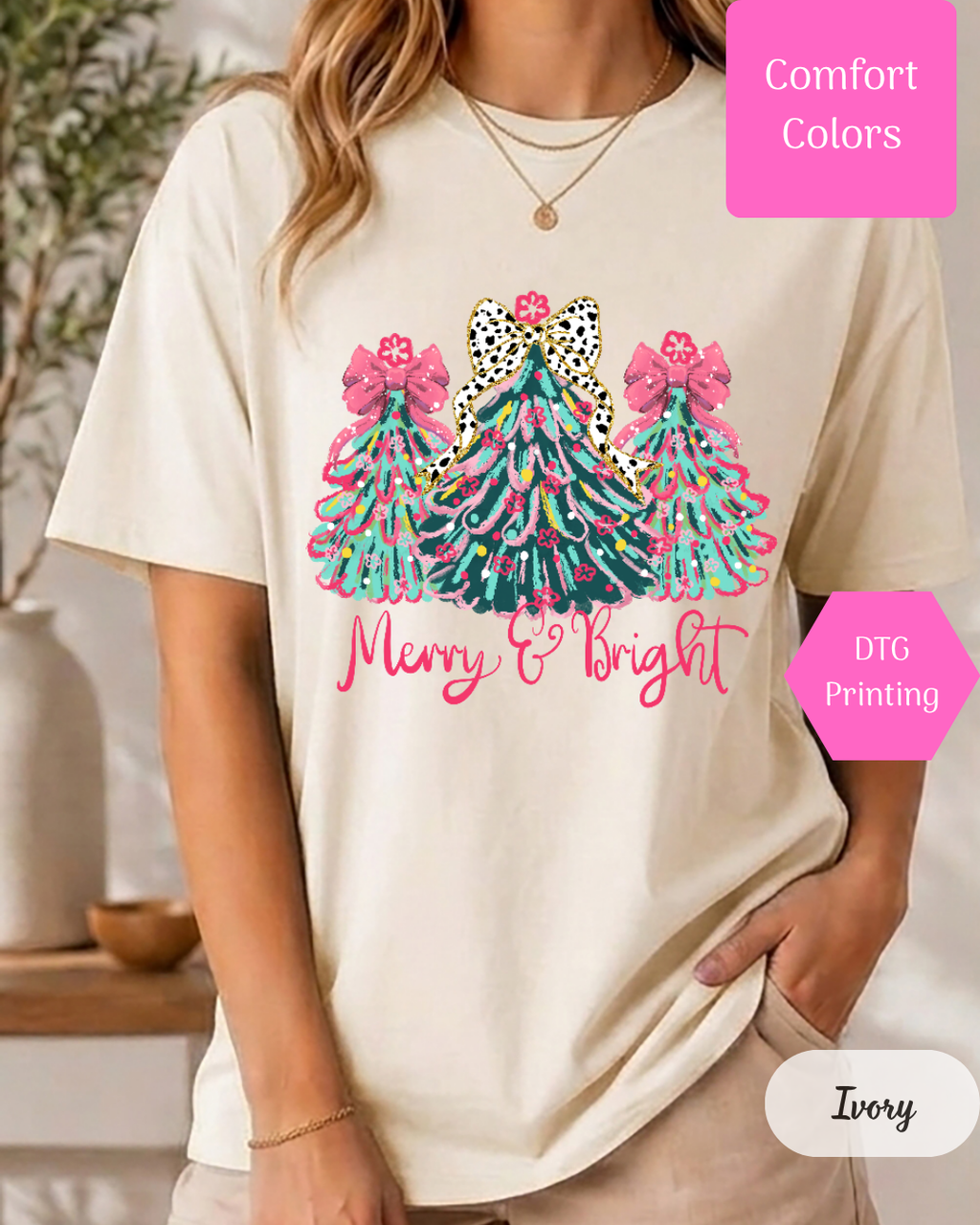 Merry and Bright Comfort Colors T-shirt