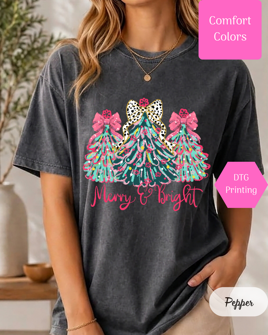 Merry and Bright Comfort Colors T-shirt