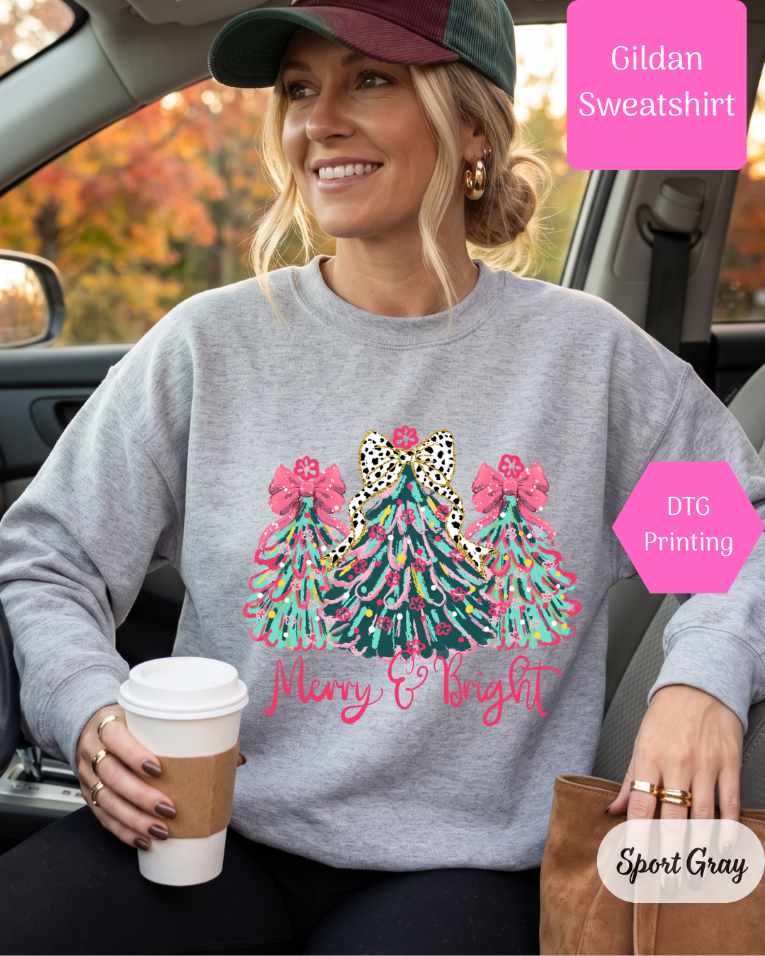 Merry and Bright Gildan Sweatshirt