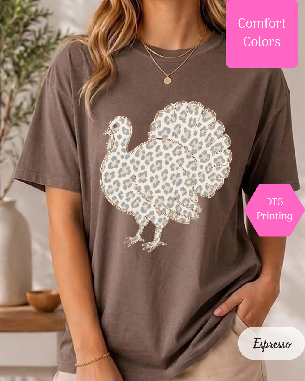 Leopard Turkey Comfort Colors T-shirt