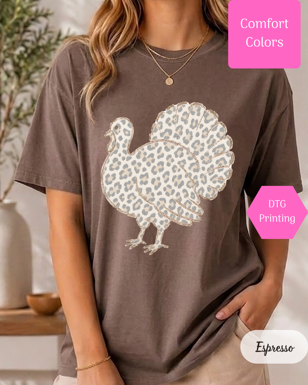 Leopard Turkey Comfort Colors T-shirt