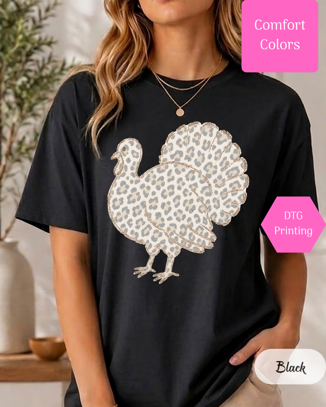 Leopard Turkey Comfort Colors T-shirt
