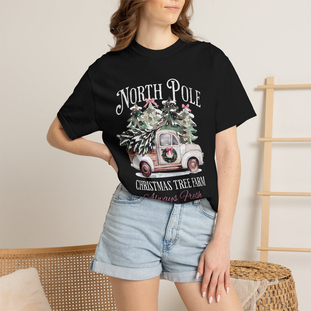 North Pole Christmas Tree Farm Comfort Colors T-shirt