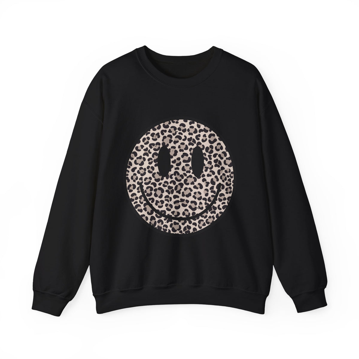 Leopard Smiley Face Gildan Sweatshirt