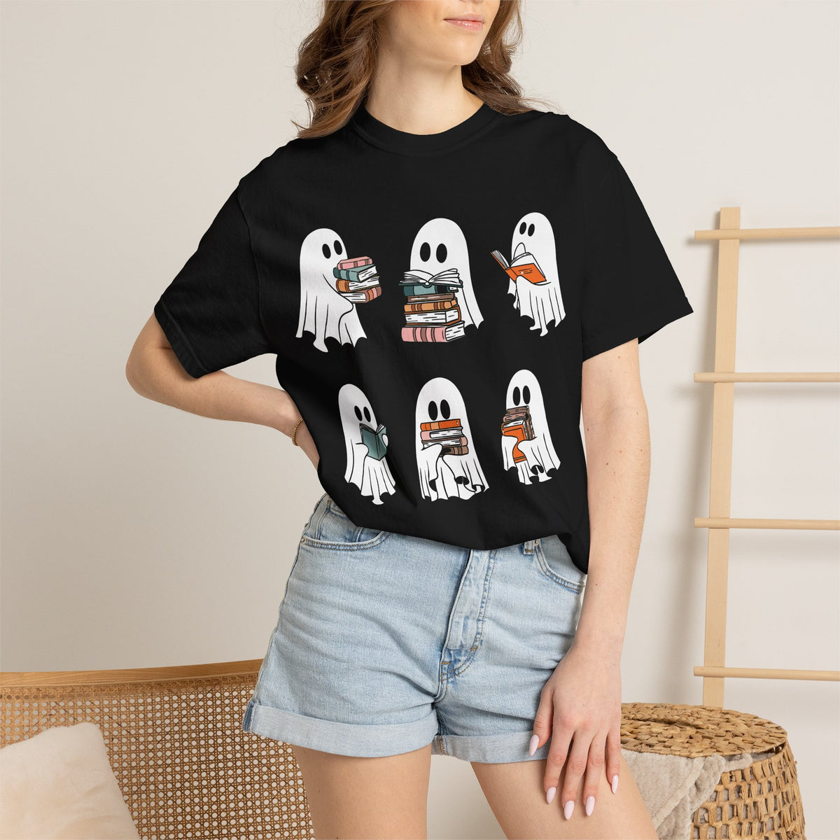 Ghosts Reading Books Comfort Colors T-shirt