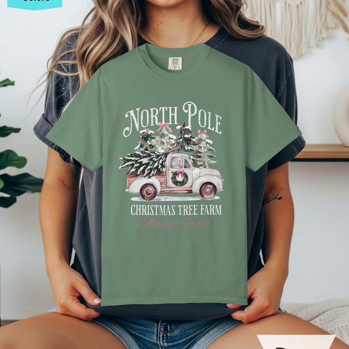 North Pole Christmas Tree Farm Comfort Colors T-shirt