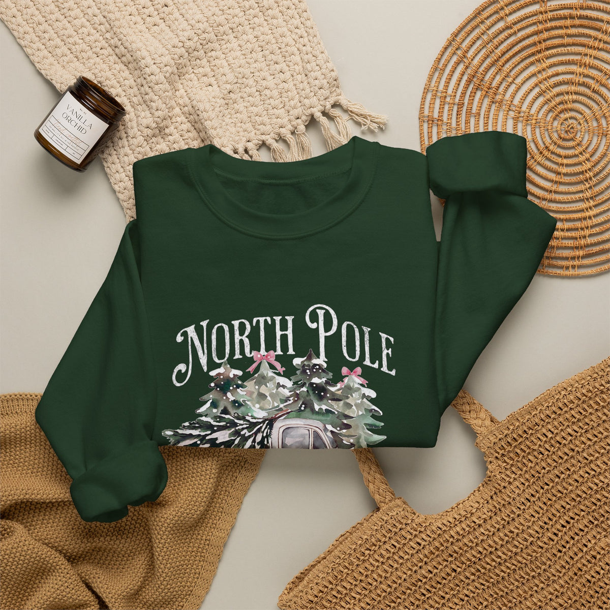 North Pole Christmas Tree Farm Gildan Sweatshirt