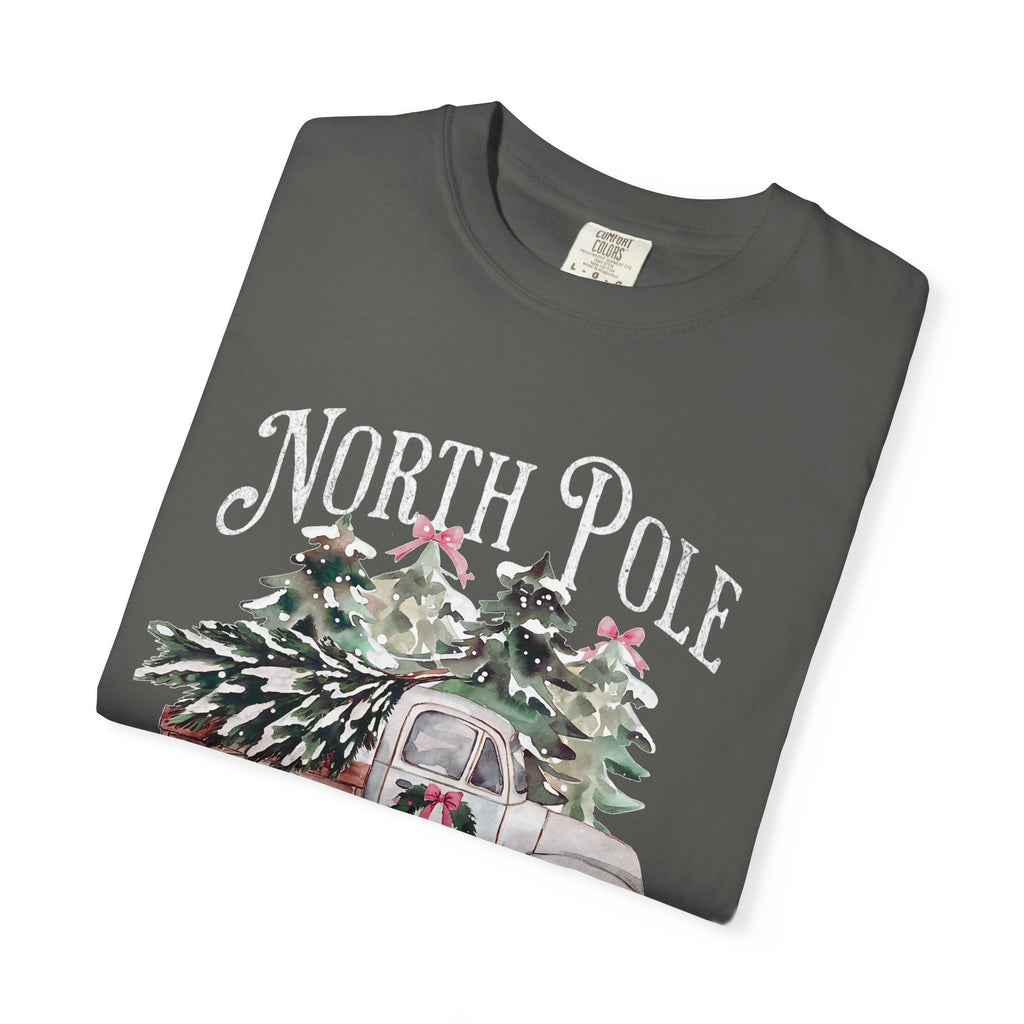 North Pole Christmas Tree Farm Comfort Colors T-shirt