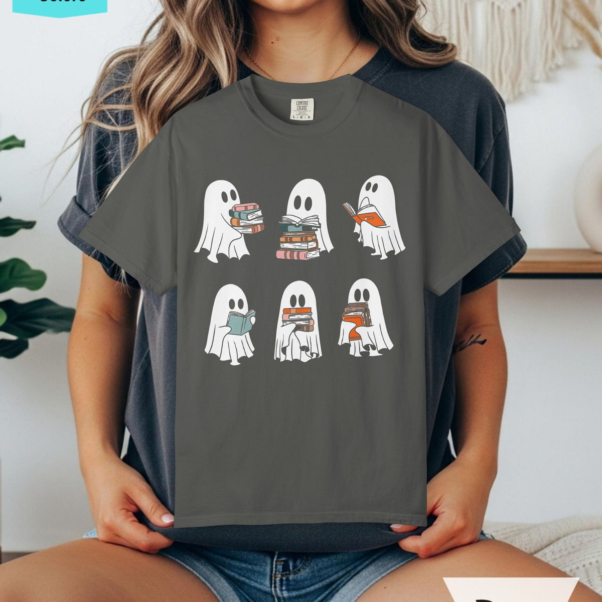 Ghosts Reading Books Comfort Colors T-shirt