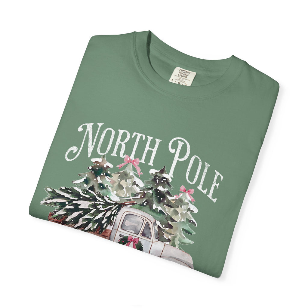 North Pole Christmas Tree Farm Comfort Colors T-shirt