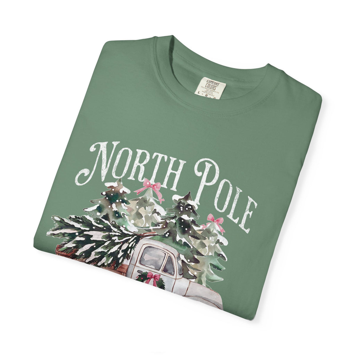 North Pole Christmas Tree Farm Comfort Colors T-shirt