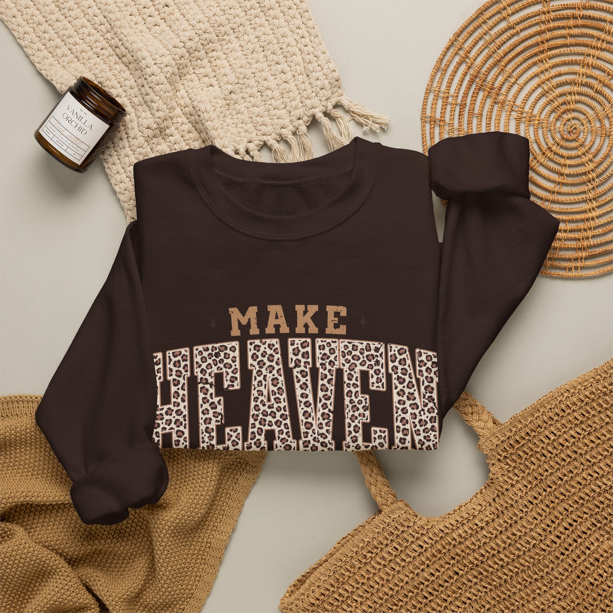 Make Heaven Crowded Leopard Gildan Sweatshirt